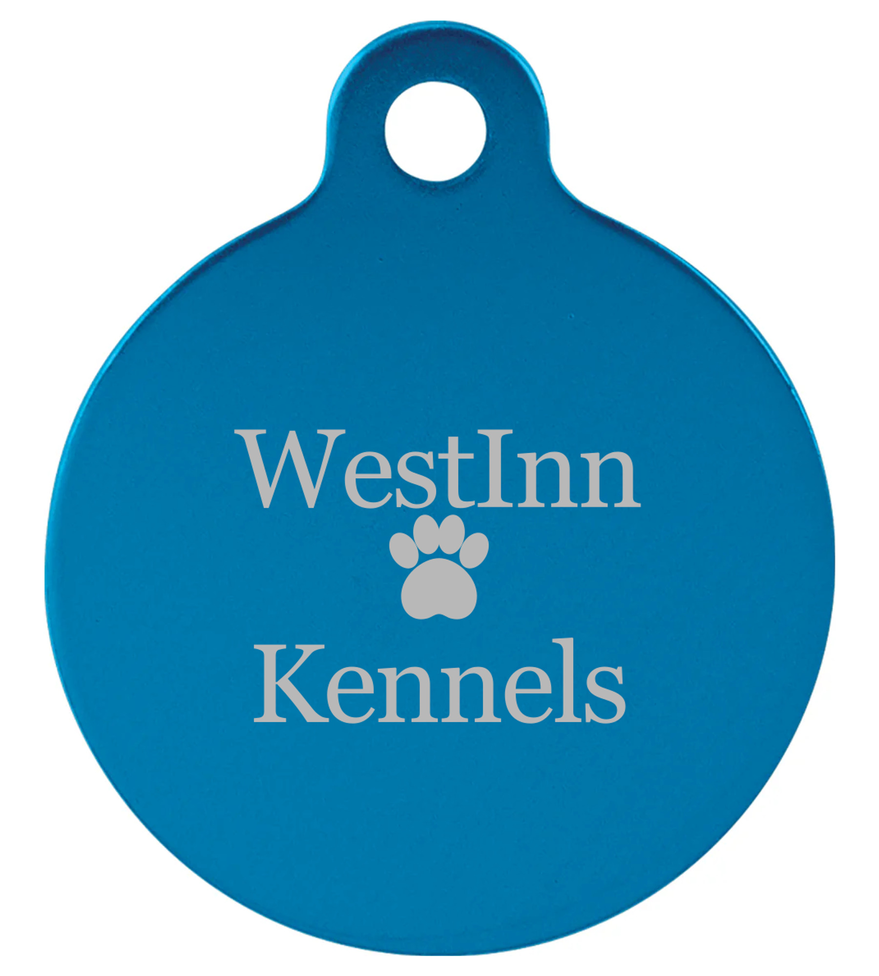 Anodized Aluminum Round Pet Tag with Tab